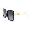 Lion Emblem Diva Oversize Rectangle Butterfly Luxury Fashion Sunglasses