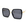 Lion Emblem Diva Oversize Rectangle Butterfly Luxury Fashion Sunglasses