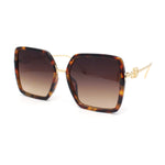 Lion Emblem Diva Oversize Rectangle Butterfly Luxury Fashion Sunglasses