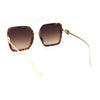 Lion Emblem Diva Oversize Rectangle Butterfly Luxury Fashion Sunglasses