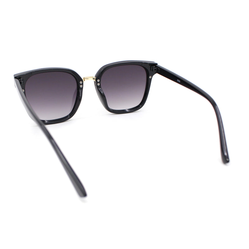 Womens Rimless Metal Bridge Plastic Fashion Horn Rim Sunglasses