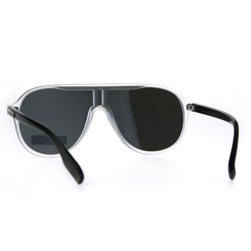 Mens Biohazard Plastic Shield Racer Color Mirror Sunglasses