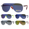 Mens Biohazard Plastic Shield Racer Color Mirror Sunglasses