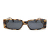 Jaguar Jewel Emblem Narrow Rectangle Plastic Luxury Fashion Sunglasses