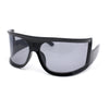 Flat Top Oversized Wrap Curved Lens Plastic Retro Sporty Sunglasses