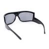 Flat Top Oversized Wrap Curved Lens Plastic Retro Sporty Sunglasses