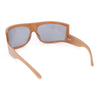 Flat Top Oversized Wrap Curved Lens Plastic Retro Sporty Sunglasses