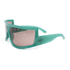 Flat Top Oversized Wrap Curved Lens Plastic Retro Sporty Sunglasses