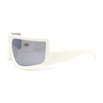 Flat Top Oversized Wrap Curved Lens Plastic Retro Sporty Sunglasses