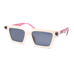 Womens Artsy Lipstick Hinge Retro Horn Rim Sunglasses