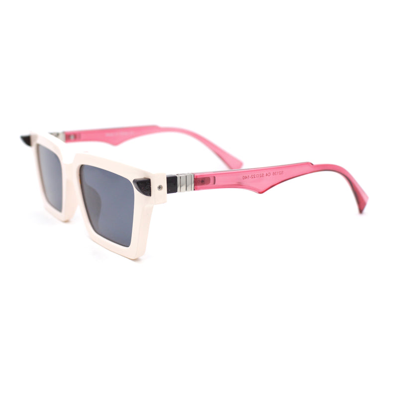 Womens Artsy Lipstick Hinge Retro Horn Rim Sunglasses