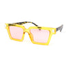 Womens Artsy Lipstick Hinge Retro Horn Rim Sunglasses