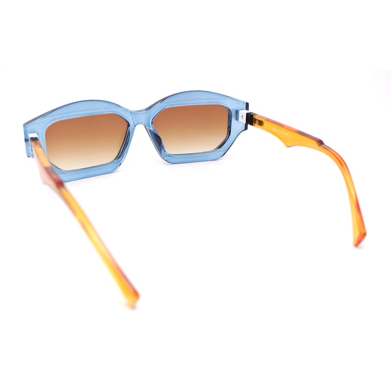 Womens Artsy Lipstick Hinge Beveled Mod Rectangle Sunglasses