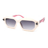 Womens Artsy Lipstick Hinge Beveled Mod Rectangle Sunglasses