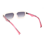 Womens Artsy Lipstick Hinge Beveled Mod Rectangle Sunglasses