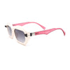 Womens Artsy Lipstick Hinge Beveled Mod Rectangle Sunglasses