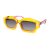 Womens Artsy Lipstick Hinge Beveled Mod Rectangle Sunglasses