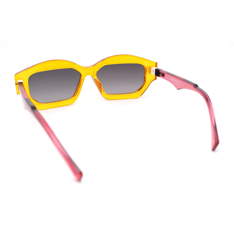 Womens Artsy Lipstick Hinge Beveled Mod Rectangle Sunglasses