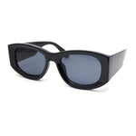 Super Sleek Mod Thick Arm Rectangular Plastic Fashion Sunglasses