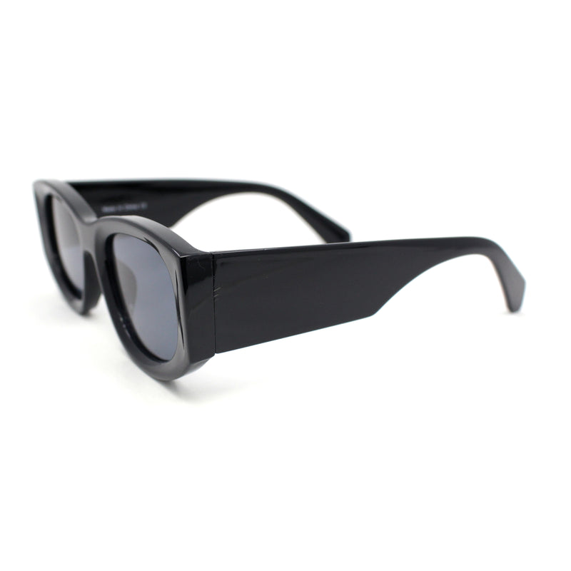Super Sleek Mod Thick Arm Rectangular Plastic Fashion Sunglasses