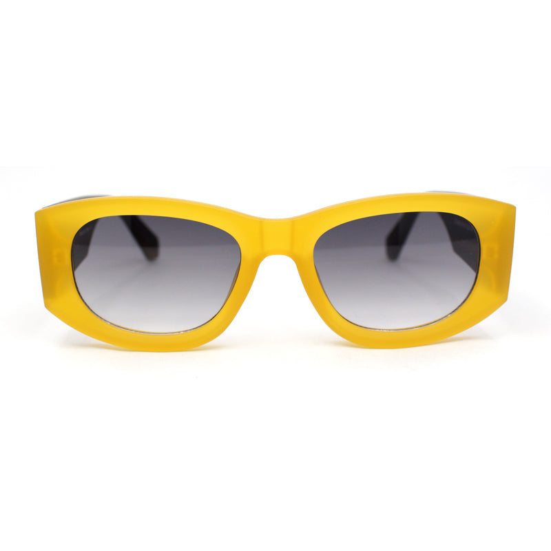 Super Sleek Mod Thick Arm Rectangular Plastic Fashion Sunglasses