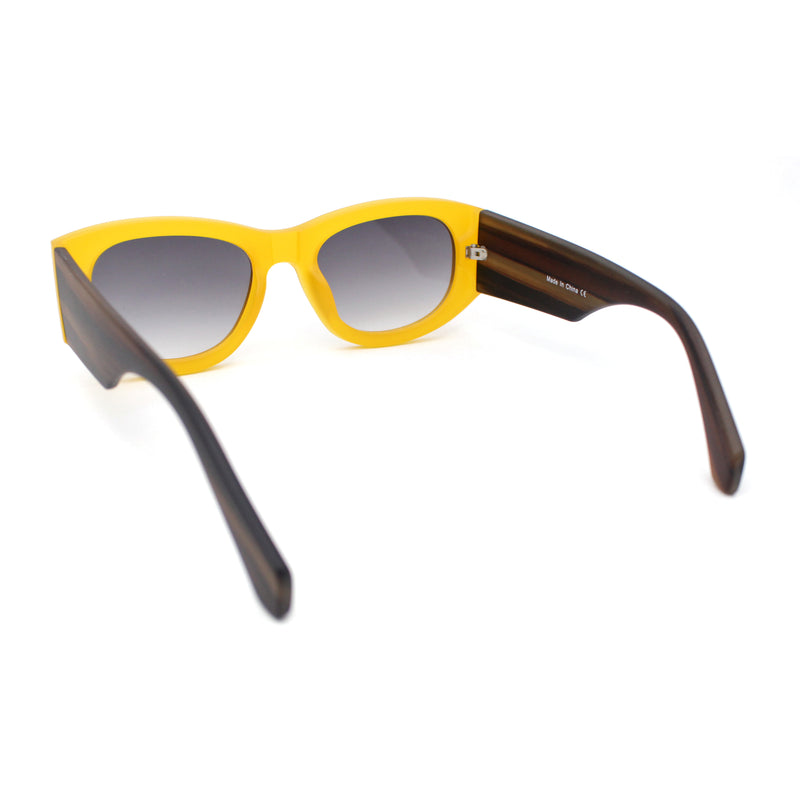 Super Sleek Mod Thick Arm Rectangular Plastic Fashion Sunglasses