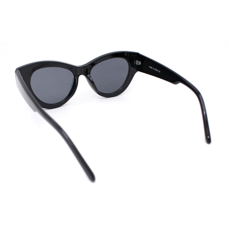 Thick Bevel Horned Oversized Cat Eye Fashion Sunglasses