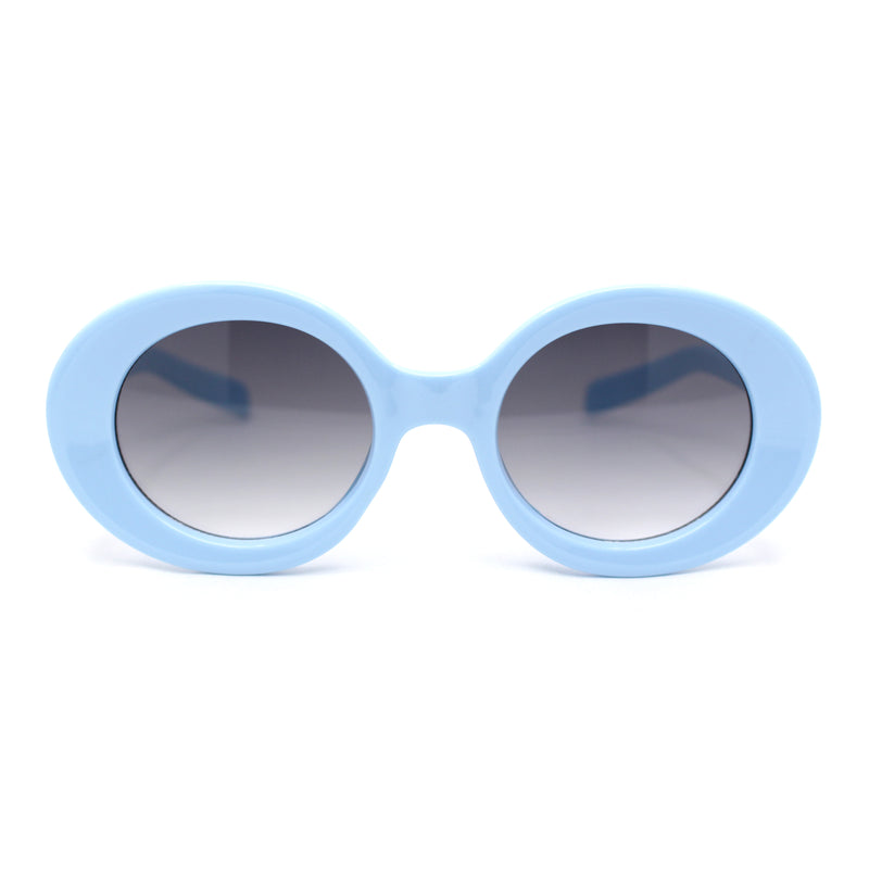 Womens Thick Bevel Round Circular Mod Plastic Fashion Sunglasses