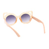 Child Kids Size Girls Kitty Cat Ear Round Plastic Sunglasses