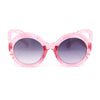 Child Kids Size Girls Kitty Cat Ear Round Plastic Sunglasses