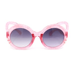 Child Kids Size Girls Kitty Cat Ear Round Plastic Sunglasses