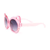 Child Kids Size Girls Kitty Cat Ear Round Plastic Sunglasses