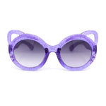 Child Kids Size Girls Kitty Cat Ear Round Plastic Sunglasses