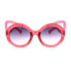 Child Kids Size Girls Kitty Cat Ear Round Plastic Sunglasses