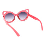 Child Kids Size Girls Kitty Cat Ear Round Plastic Sunglasses