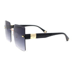 Womens Luxury Fashion Rimless Rectangle Designer Style 90s Sunglasses