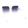 Womens Luxury Fashion Rimless Rectangle Designer Style 90s Sunglasses