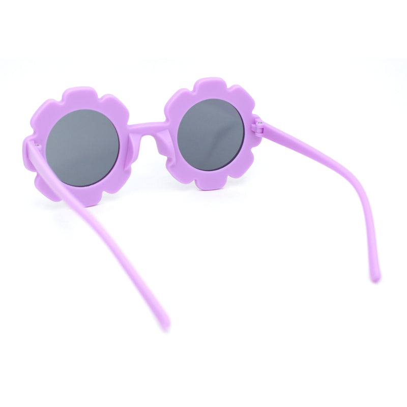 Girls Kids Size Heart Daisy Petal Round Circle Plastic Sunglasses