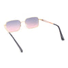 Classic Dimensional Metal Rim Rectangle Dad Fashion Sunglasses