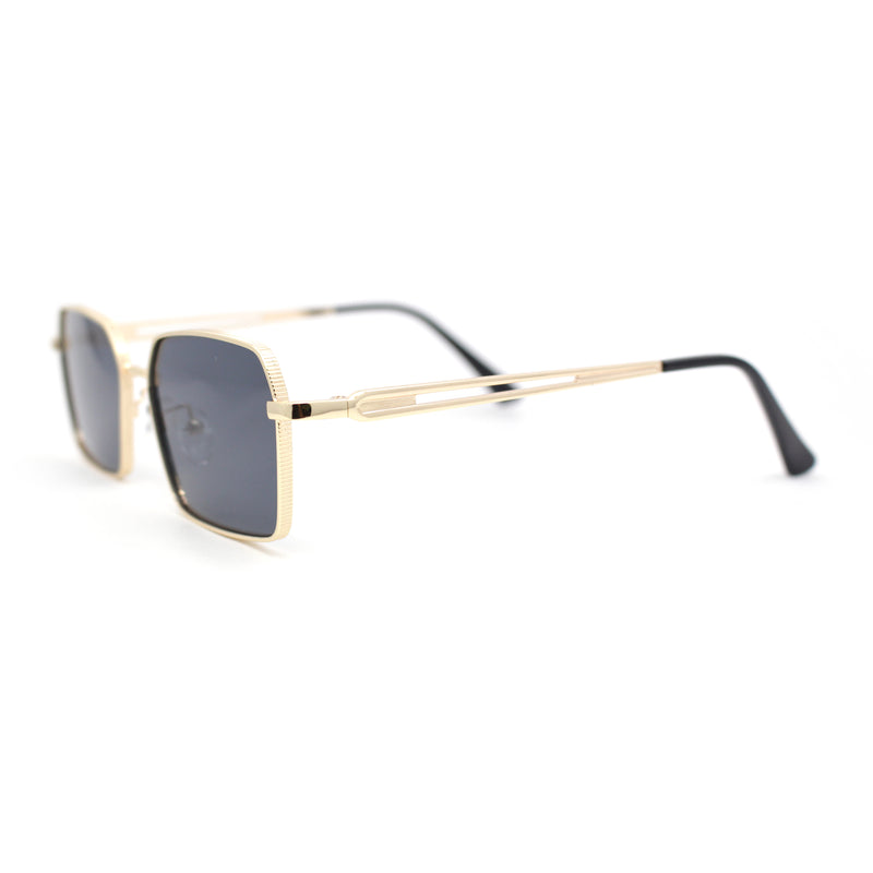 Classic Dimensional Metal Rim Rectangle Dad Fashion Sunglasses