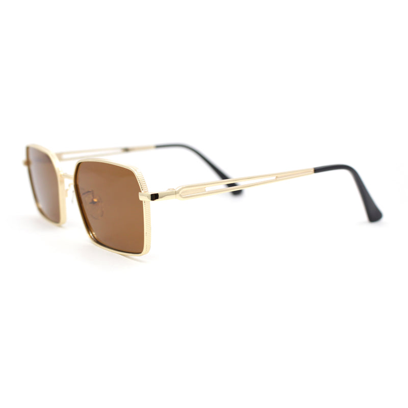 Classic Dimensional Metal Rim Rectangle Dad Fashion Sunglasses