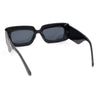 Womens Dimensional Stripe Bevel Thick Rectangle Mod Fashion Sunglasses