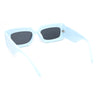 Womens Dimensional Stripe Bevel Thick Rectangle Mod Fashion Sunglasses