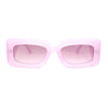 Womens Dimensional Stripe Bevel Thick Rectangle Mod Fashion Sunglasses