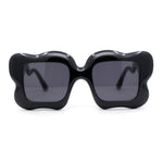 Bubbly Hazy Cloud Shape Rectangle Funky Runway Sunglasses