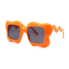 Bubbly Hazy Cloud Shape Rectangle Funky Runway Sunglasses