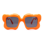 Bubbly Hazy Cloud Shape Rectangle Funky Runway Sunglasses