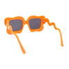 Bubbly Hazy Cloud Shape Rectangle Funky Runway Sunglasses