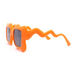 Bubbly Hazy Cloud Shape Rectangle Funky Runway Sunglasses