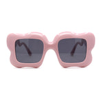 Bubbly Hazy Cloud Shape Rectangle Funky Runway Sunglasses